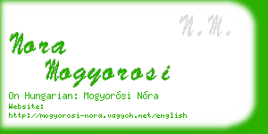 nora mogyorosi business card